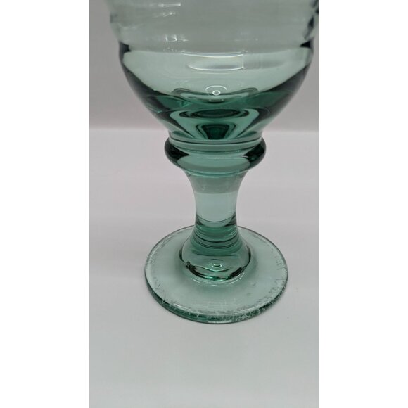 LIBBEY Vintage 90s Sirrus Spanish Green Glass Water Ice Tea Goblet 7.5" Ribbed - Picture 3 of 10
